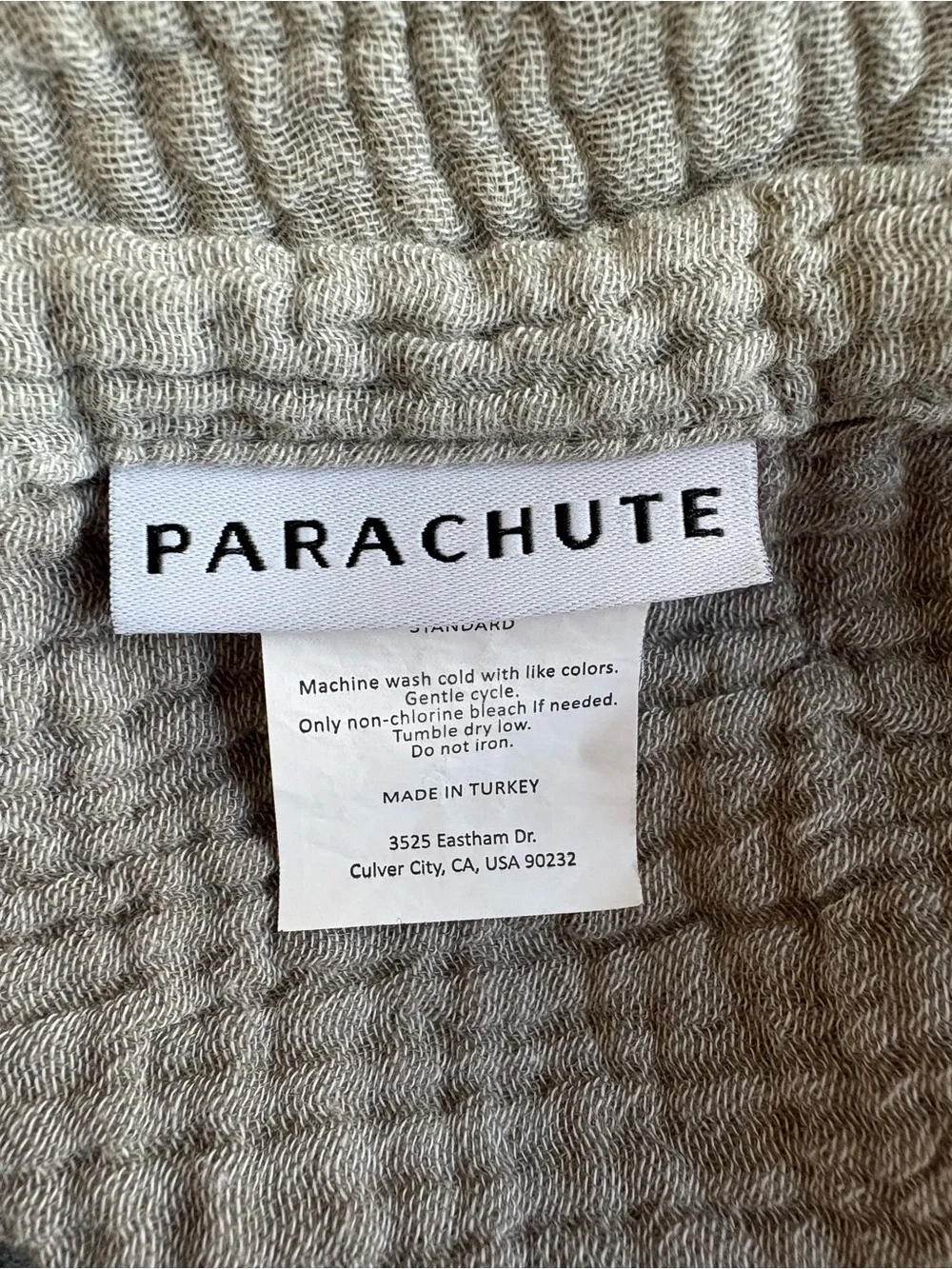 Parachute Woven Gauze 100% Organic Cotton Standard Pillow Sham Teal Grey